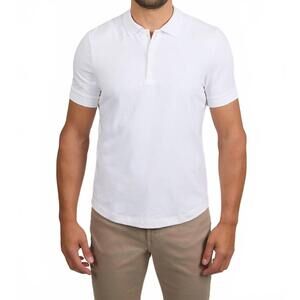NEW MONFRERE pierce blanc short sleeve polo in white